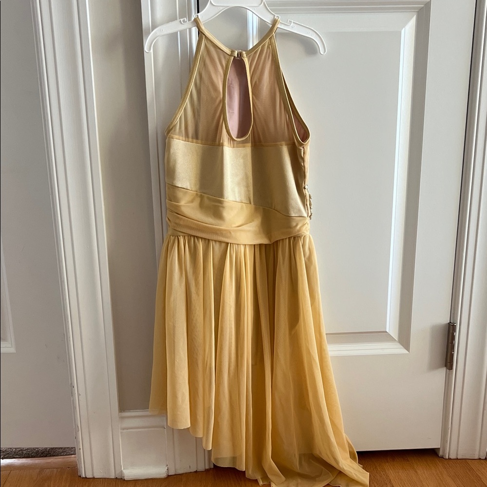 EUC Weissman Elegant Gold Asymmetrical Dance Costume - size MC - Picture 7 of 12